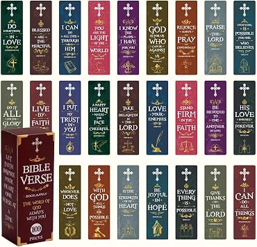 100pcs Christian Bible Bookmark, Religious Bookmarks for Women & Men