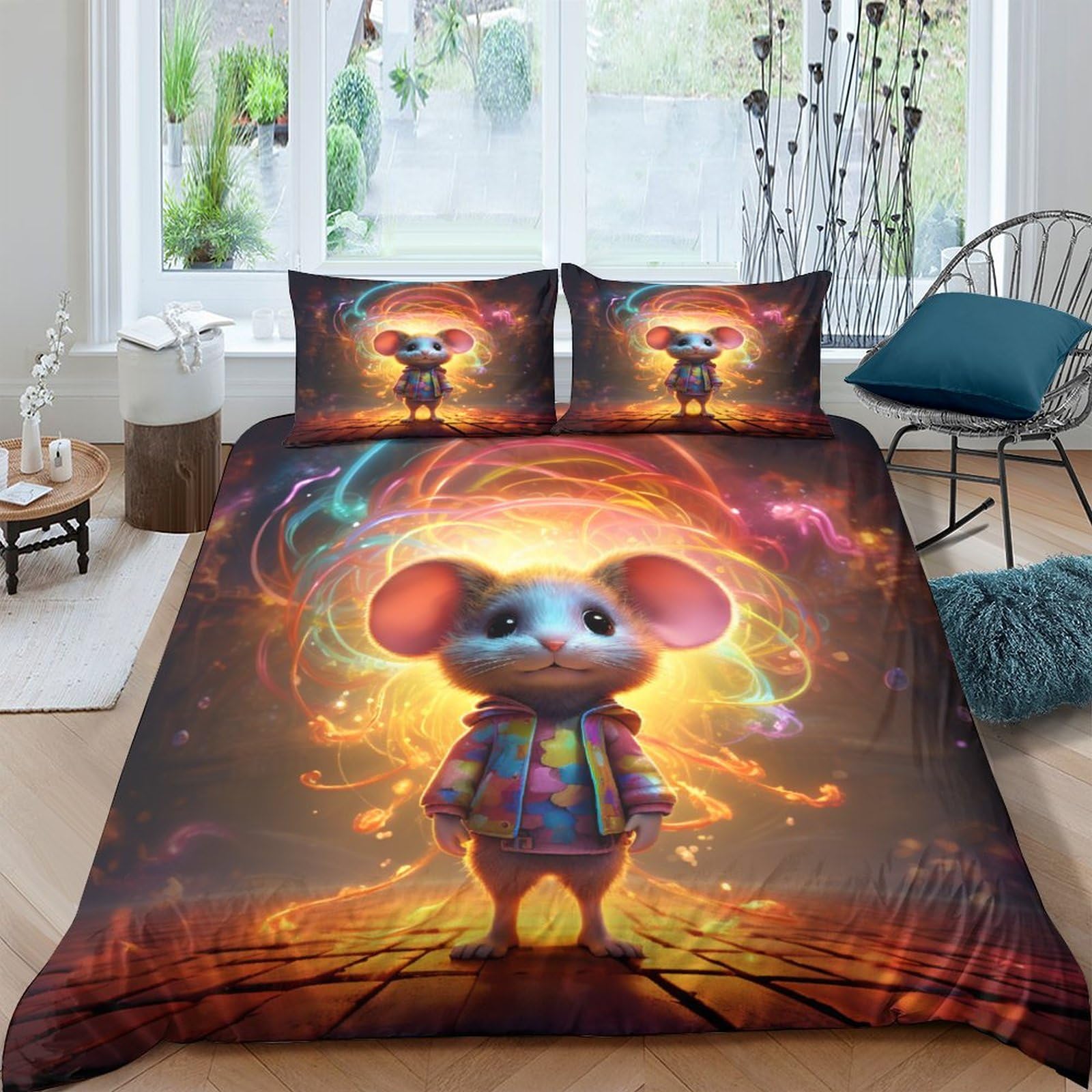 Housse de couette 3D Fantasy Mouse pour décorer une chambre d'enfant magique et ludique