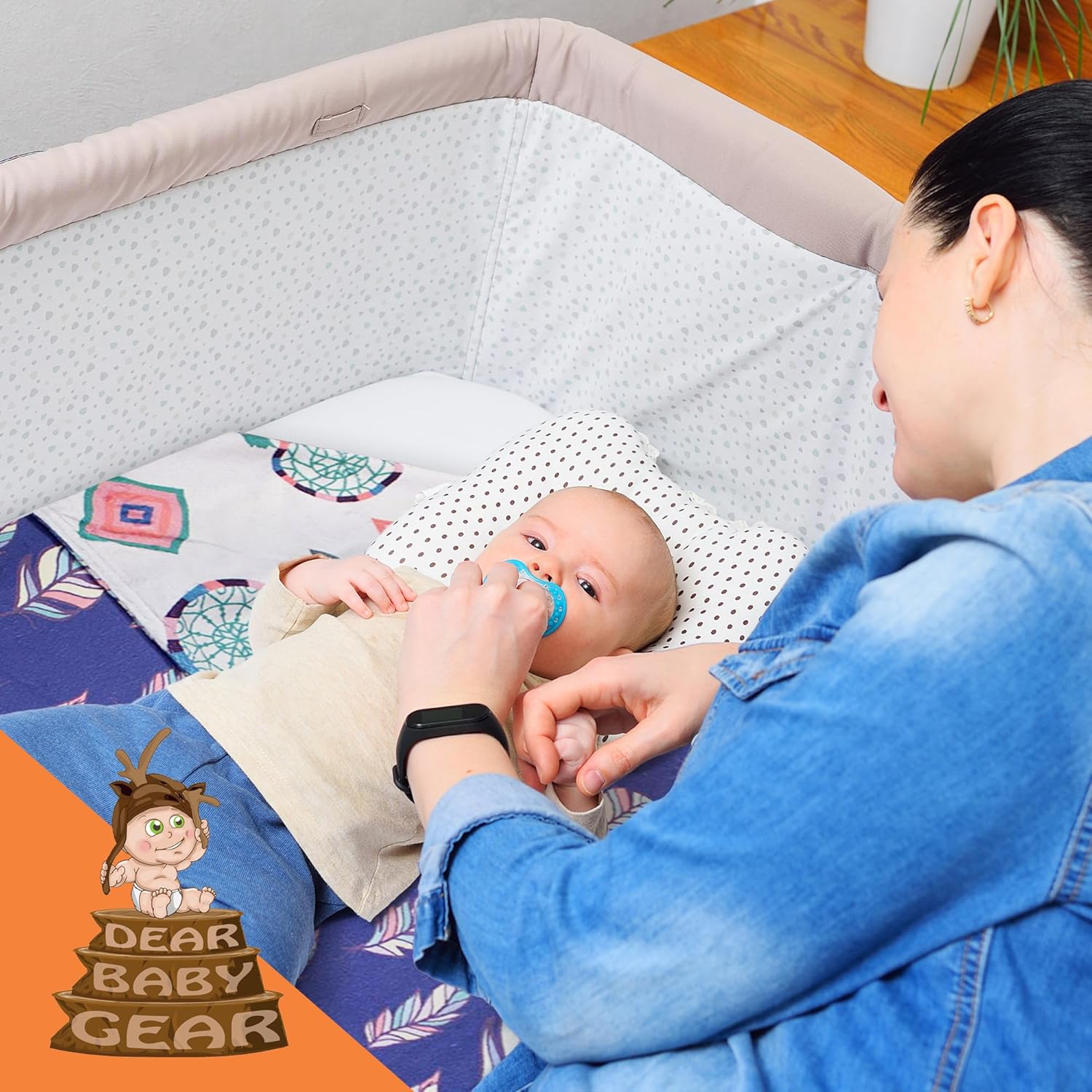 Dear Baby Gear - Premium Car Seat Baby Blanket - Soft Swaddle Blanket for Baby Girls and Boys, Plush Blankets - Adorable Designs, Comfortable Fabric - Feathers & Dream Catchers(40 x 30 inches)