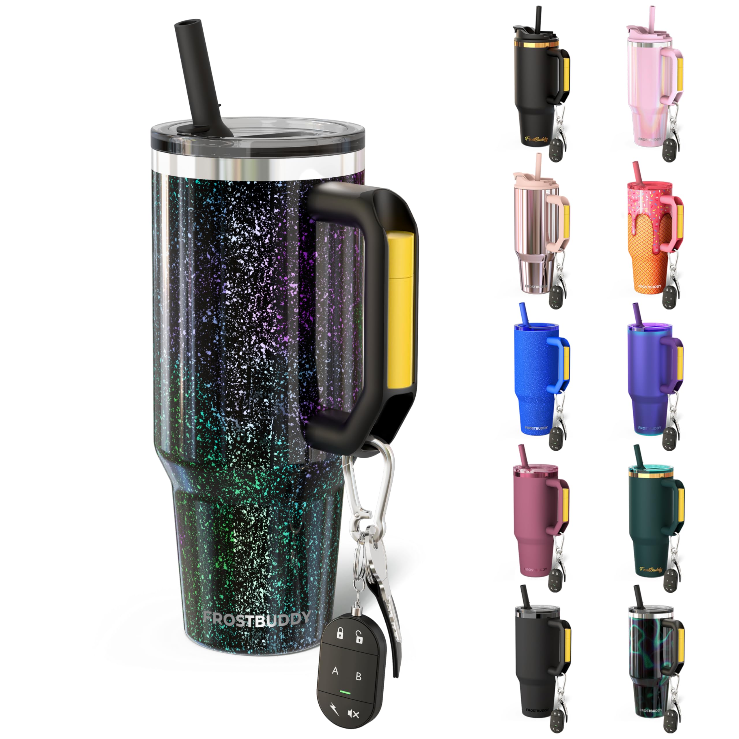 Thicc Buddy - 40 oz Stainless Steel Vacuum Insulated Tumbler with Lid and Straw for Water - Travel Mug Cupholder Friendly - Gifts for Women Men Him