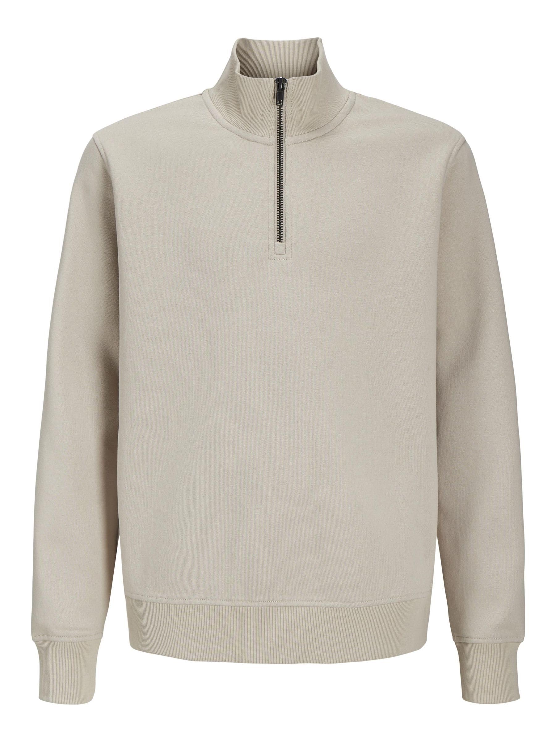 JACK & JONES Mens Jjebradley Sweat Half Zip Noos Jnr, Moonbeam, 164 UK