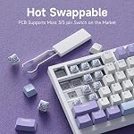 Ajazz AK820 75% Wired Mechanical Gaming Keyboard with Volume Knob, Creamy Quiet Custom Gasket Mounted Keyboard, Hot Swappable 3/5 Pin, South-Facing RGB, PBT Keycaps for PC Mac Gamer