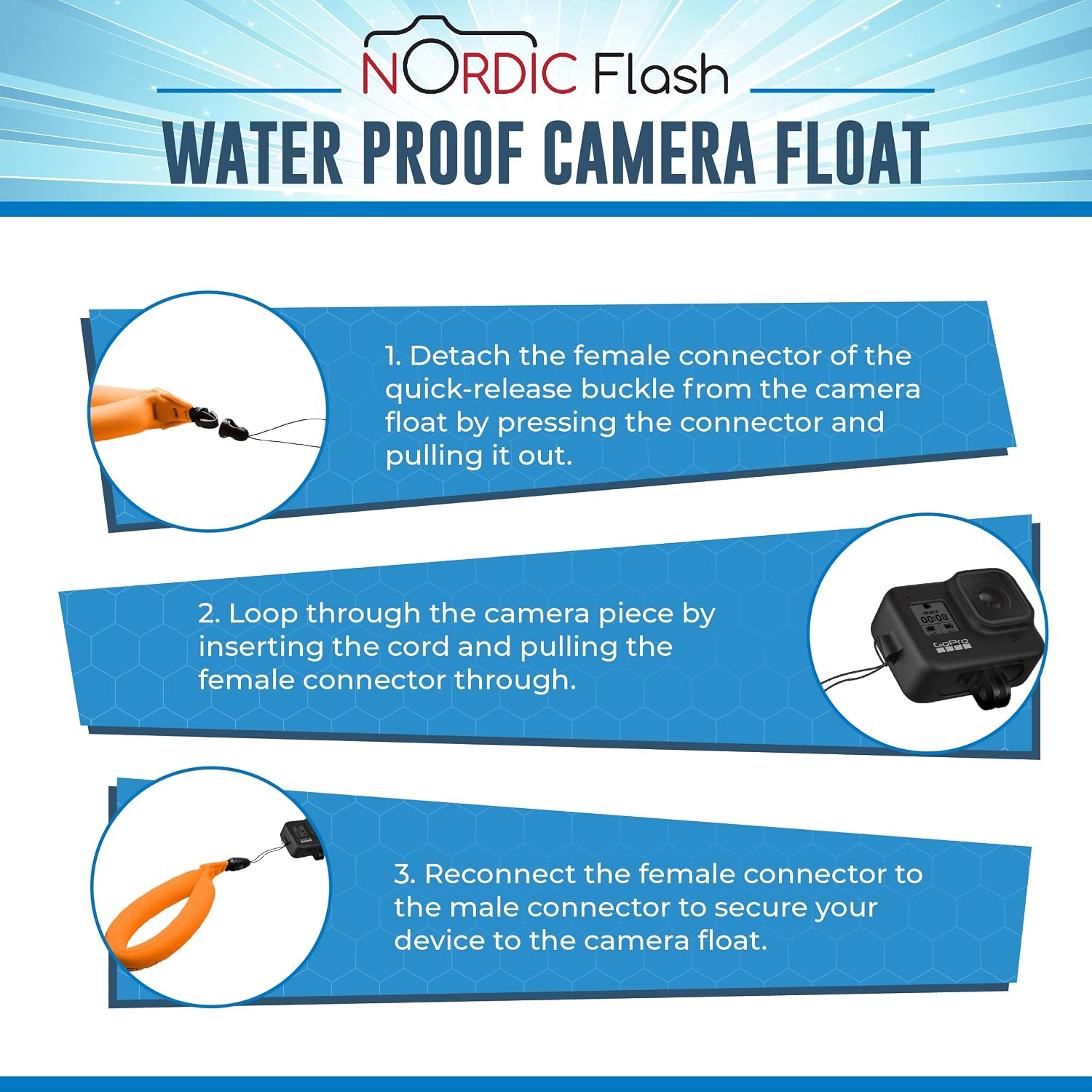Nordic Flash Floating Wrist Strap (2-pack) for Phone & Action Camera - Compatible with GoPro Hero 13, Insta360 X4, DJI Action 5 Pro, OM System TG-7, Kodak PixPro WPZ2 & iPhone - Green & Orange