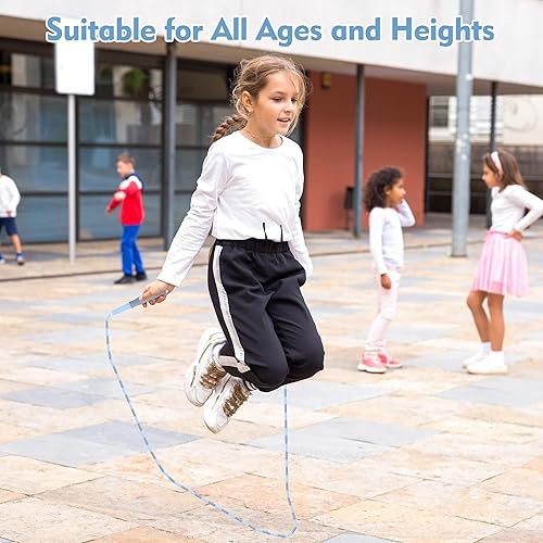 Miniatura 7 de Coolrunner Cuerda de saltar mejorada de 9 pies para niños, 2 cuerdas de saltar suaves con cuentas suaves y antideslizantes, cuerda de salto
