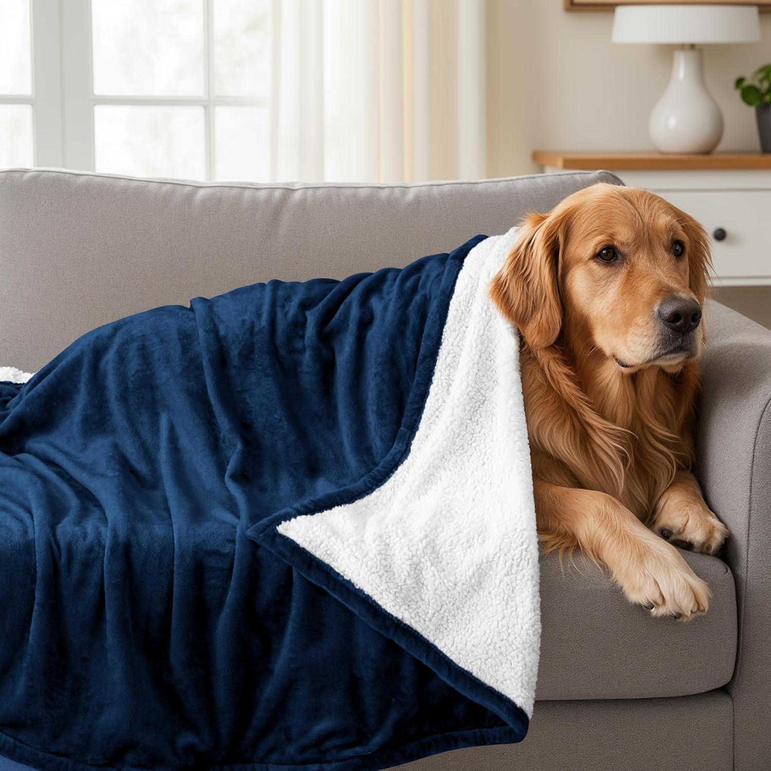 Utopia Bedding Sherpa Blanket Queen Size (Navy, 90x90 Inches) - Soft Lightweight Plush Fleece Reversible Blanket for Bed, Sofa, Couch, Camping and Travel - Image 7