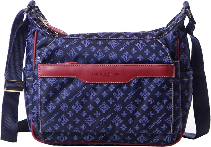 [クリスチャンオリビエ] CHRISTIAN OLIVIER ショルダーバッグ 軽量 撥水 斜めがけバッグ 女性 7804 ネイビー×レッド(64)