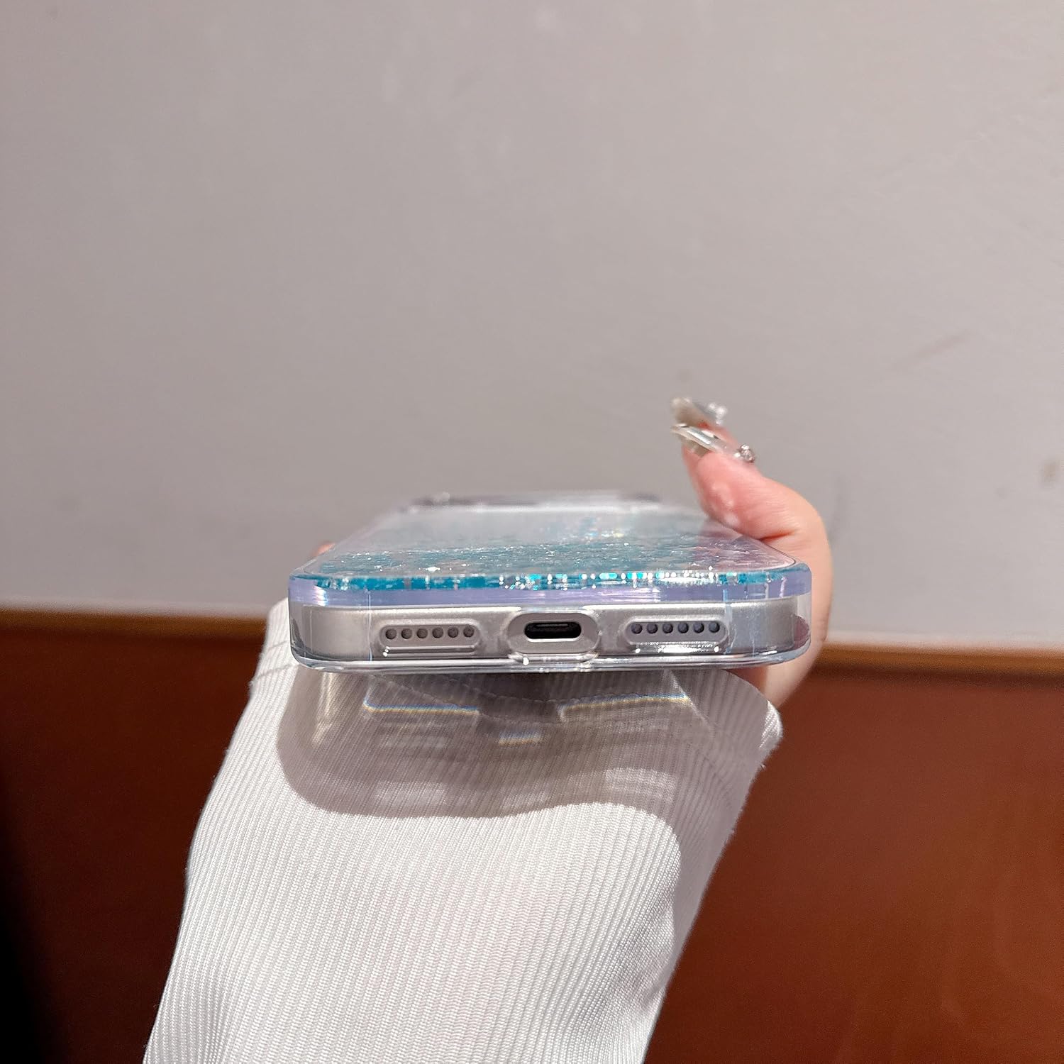 for iPhone 17 Pro Case, Liquid Floating Quicksand Flowing Moving Bling Glitter Sparkle Luxury Pretty TPU Bumper Heavy Duty Shockproof Girly Cute for iPhone 17 Pro - Image 3