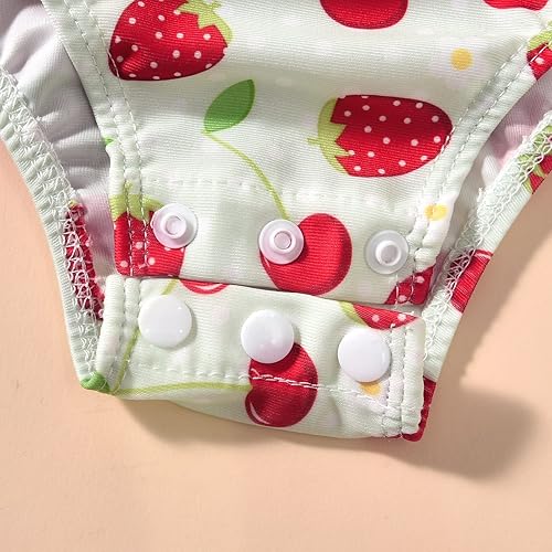 Vista 6 de Traje de baño de una pieza con volantes y escamas de pez de sirena para niña pequeña