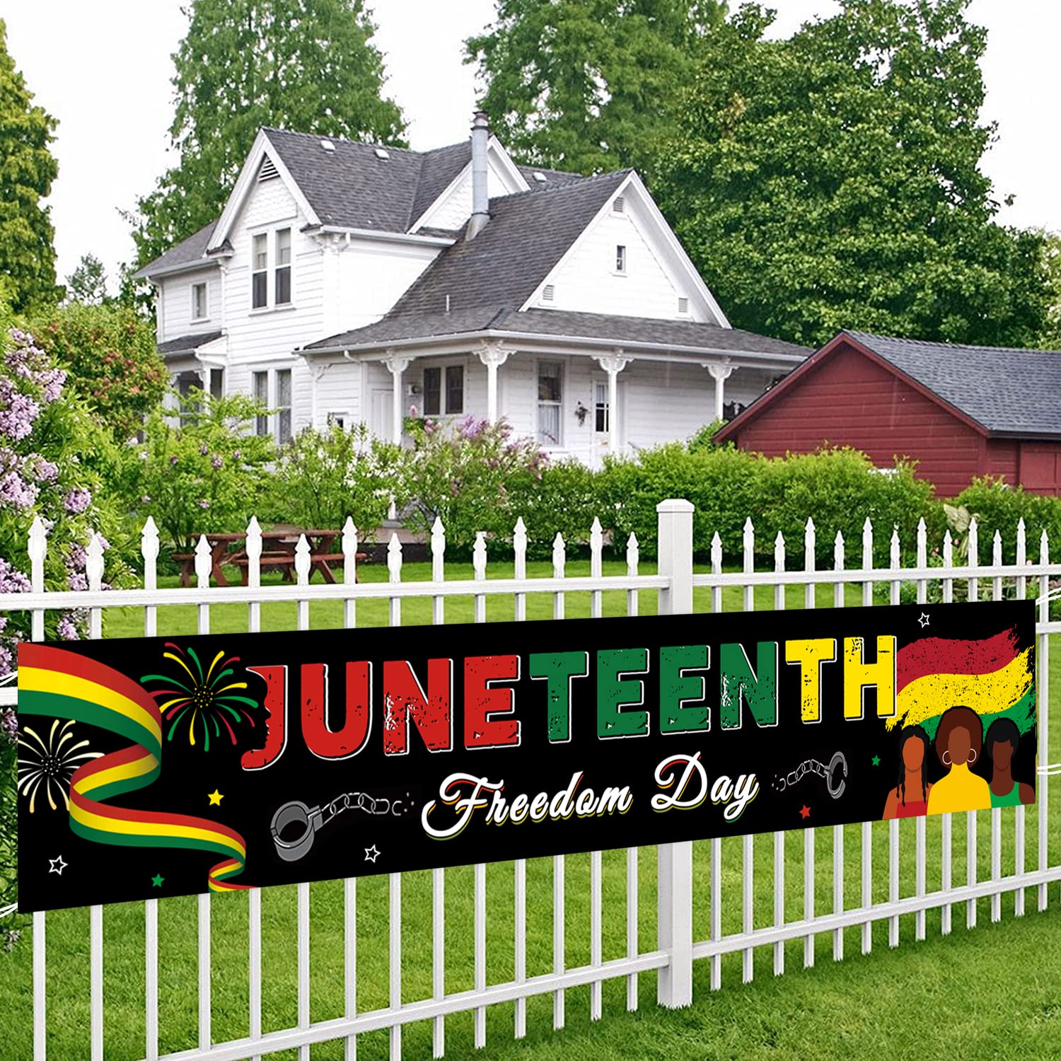 Atvscay☆【完売間近】 Juneteenth Yard サイン バナー アフリカ アメリカ 独立記念日 装飾 バナー お祝い 黒人アメリカ人 自由の日 アウ