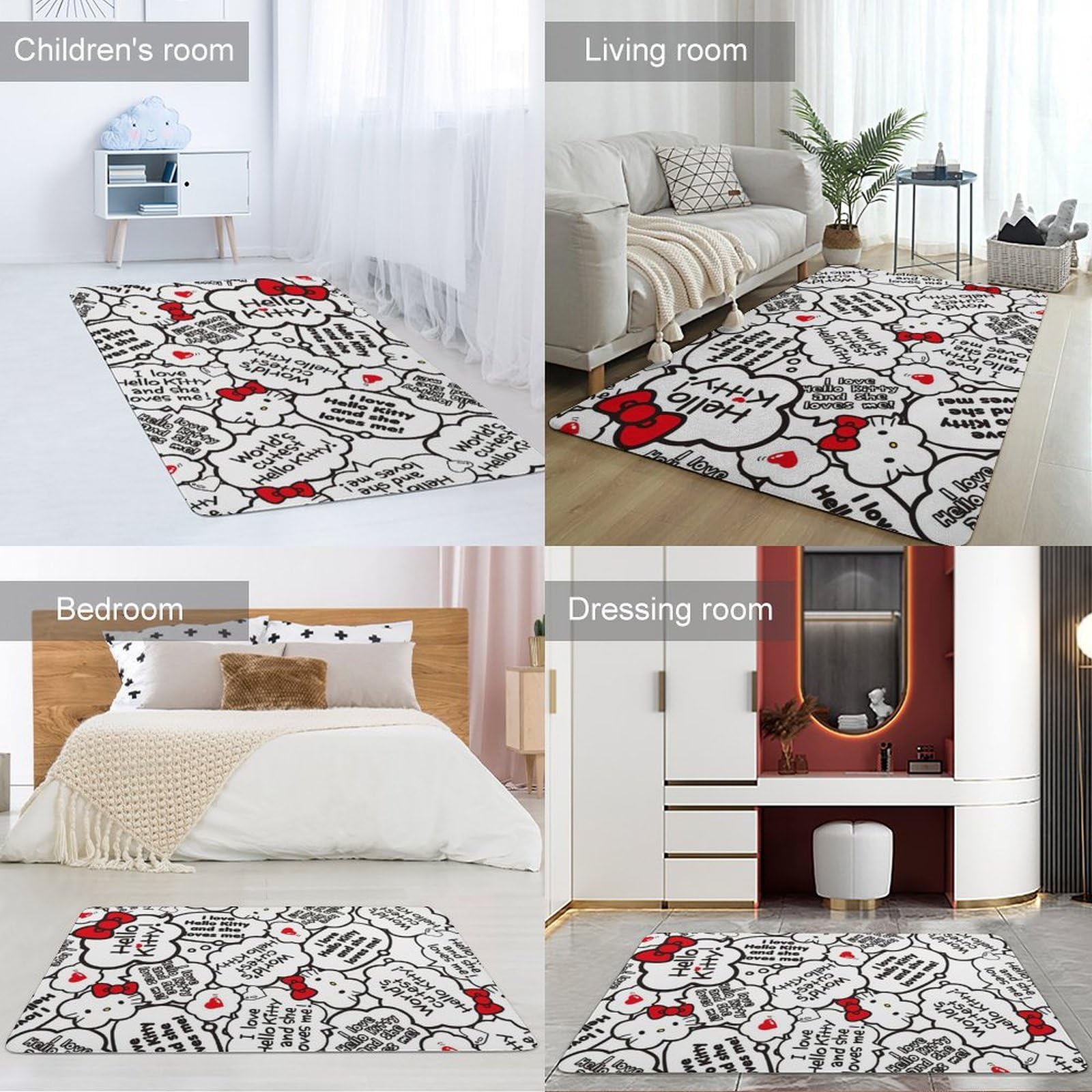 Amazon｜カーペット ハローキティ ラグラグマット 100×150cm