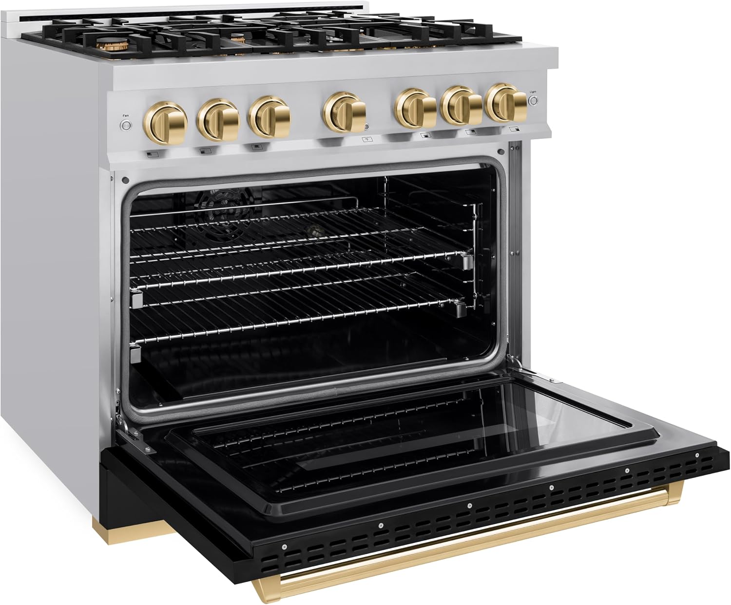 ZLINE Autograph 36" Classic Dual Fuel Range w/Black Door & Gold Accents (CDRZ-BLM-36-G)