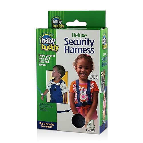 Arnés de seguridad de lujo de Baby Buddy, Paquete de 1, Negro
