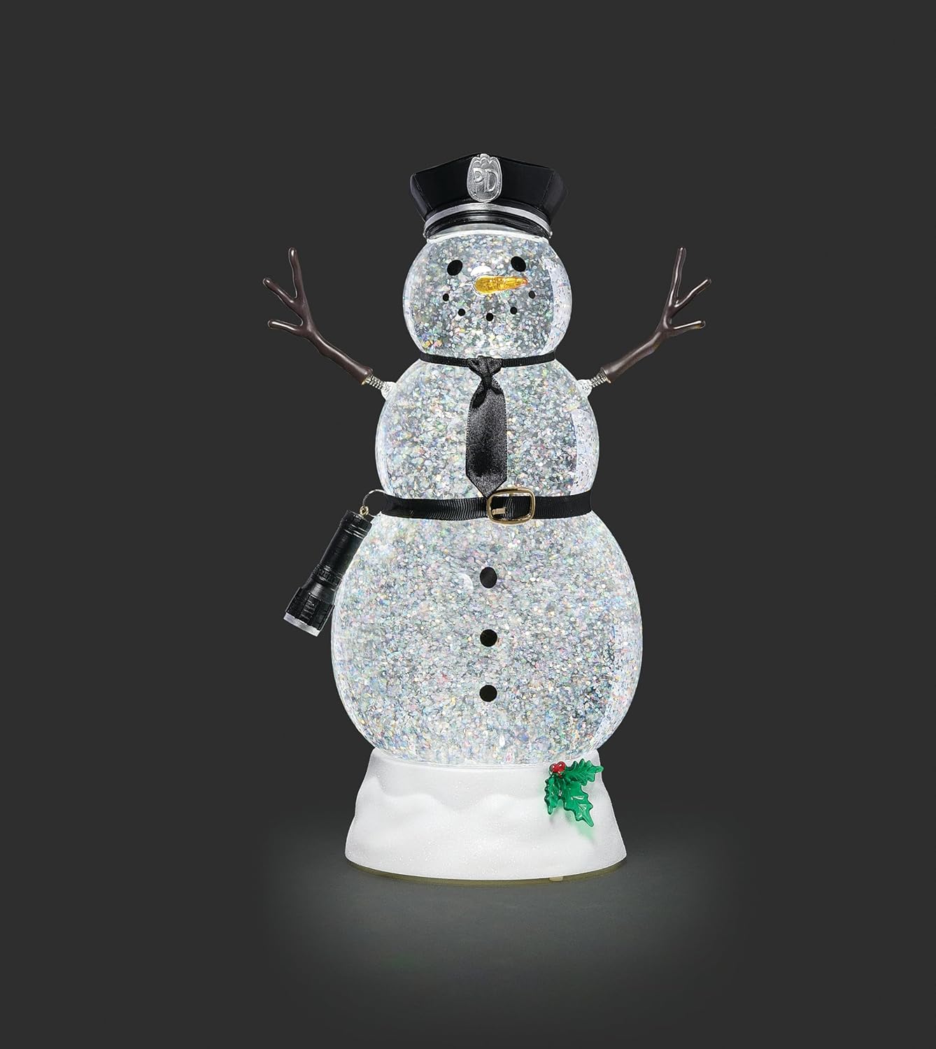 Roman 11" Lighted Swirl Fireman Snowman – Confetti Lite Christmas Decor, Festive for Firefighters or Collectors