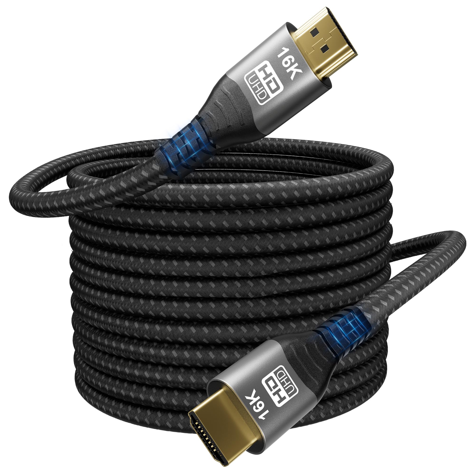 Câble HDMI 2.2 1m - 16K@60Hz, 8K@240Hz, EARC, Dolby Vision | Pour PS5, Xbox, Soundbar, PC Gaming | Haute Vitesse 96Gbps - 5