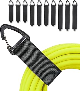 Heavy-Duty Extension Cord Organizer 10 Pack, Hook Loop Straps for Garage Organization Storage, Cord Holder with Triangle Buckle, Heavy Duty Storage Straps, Hook and Loop Extension Cord Organizer