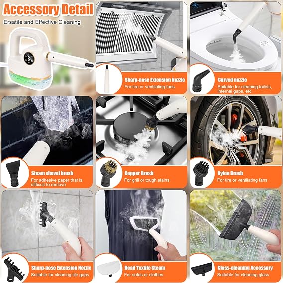 STEAM CLEANER Handheld [One Click Clean] Steamer for Cleaning