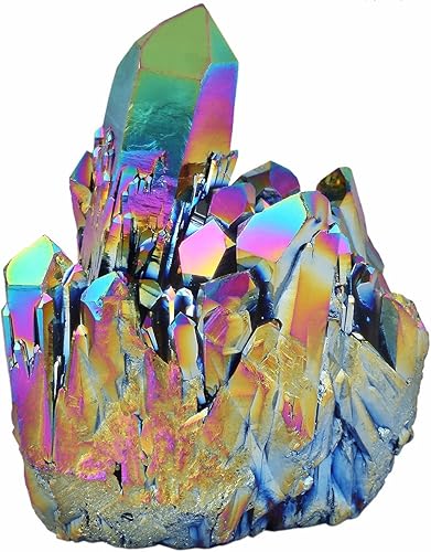 Miniatura 10 de Roca de cristal Mookaitedecor natural revestida de titanio ejemplar de piedra maciza de cristal