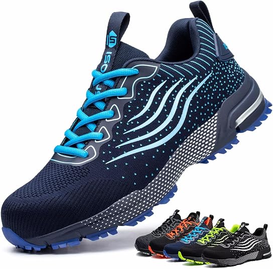 Chaussures De Sécurité ISOOUS Ultra Légères - Coque Acier Norme EU - Antidérapantes Et Respirantes - Homme/Femme