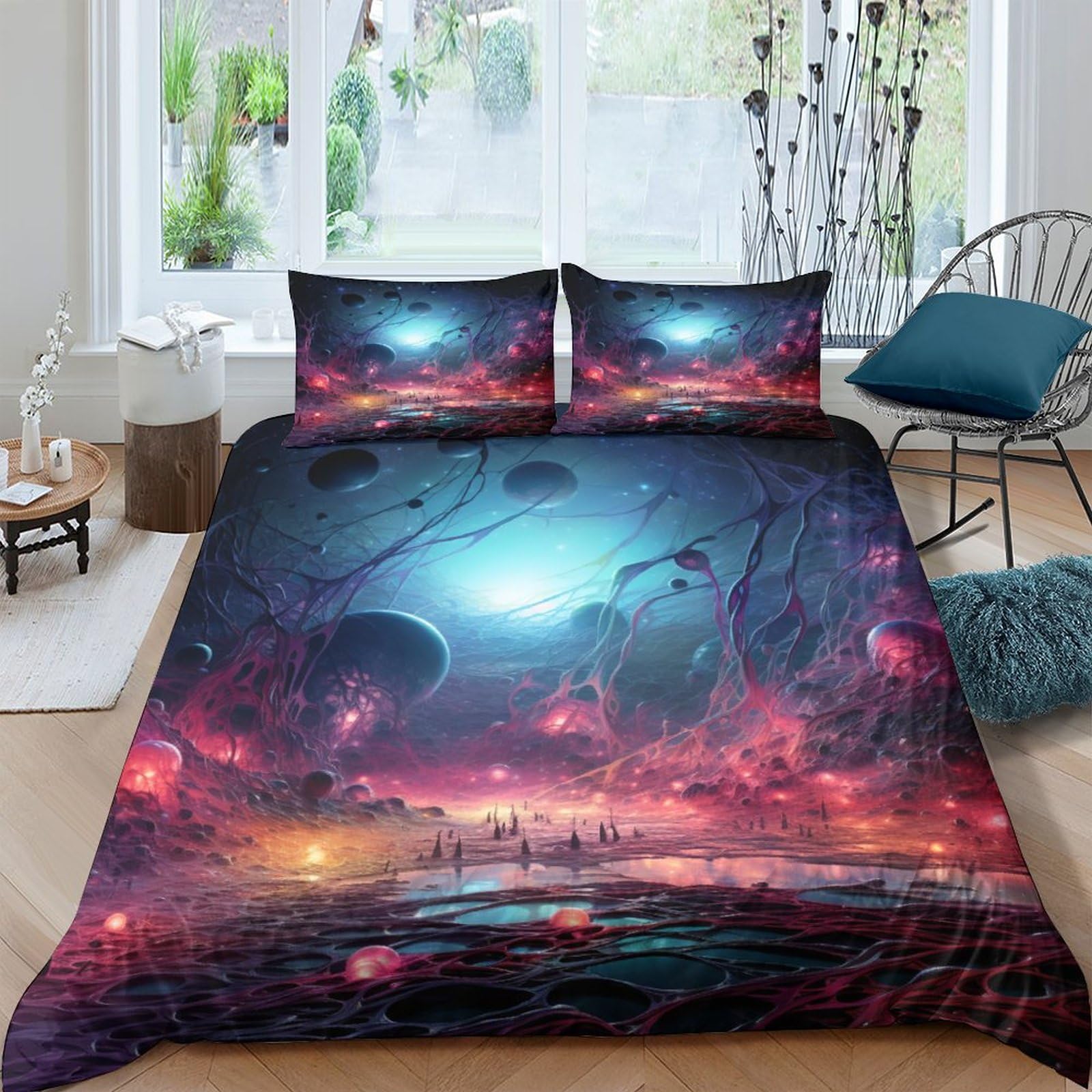 Housse de couette sci-fi multicolore IOFEER 220x240cm pour transformer votre chambre adulte