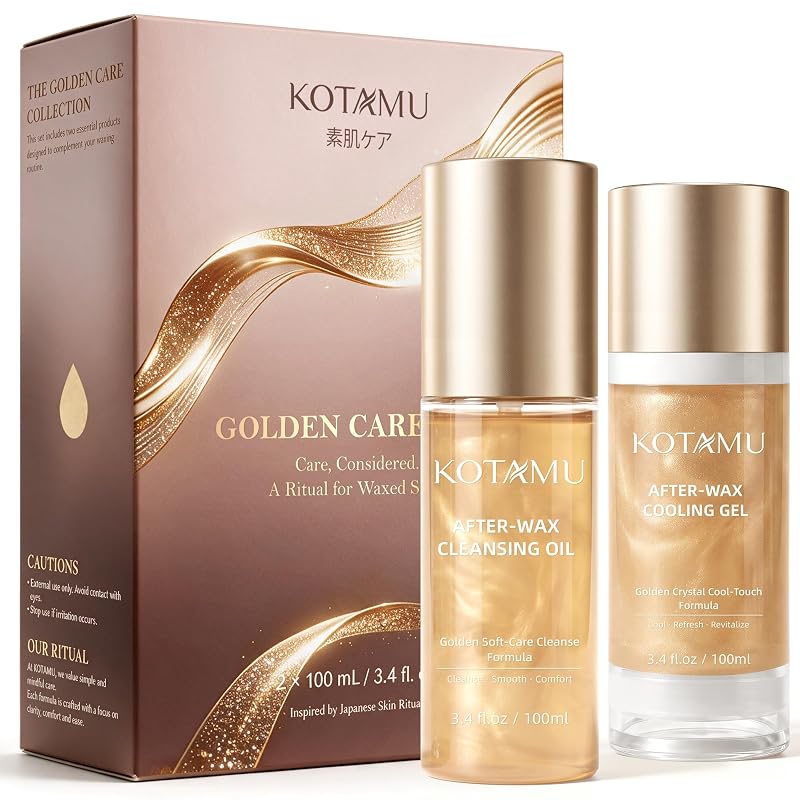 KOTAMU Kit de cuidados pós-depilação com óleo removedor de cera e gel refrescante, 200 mL