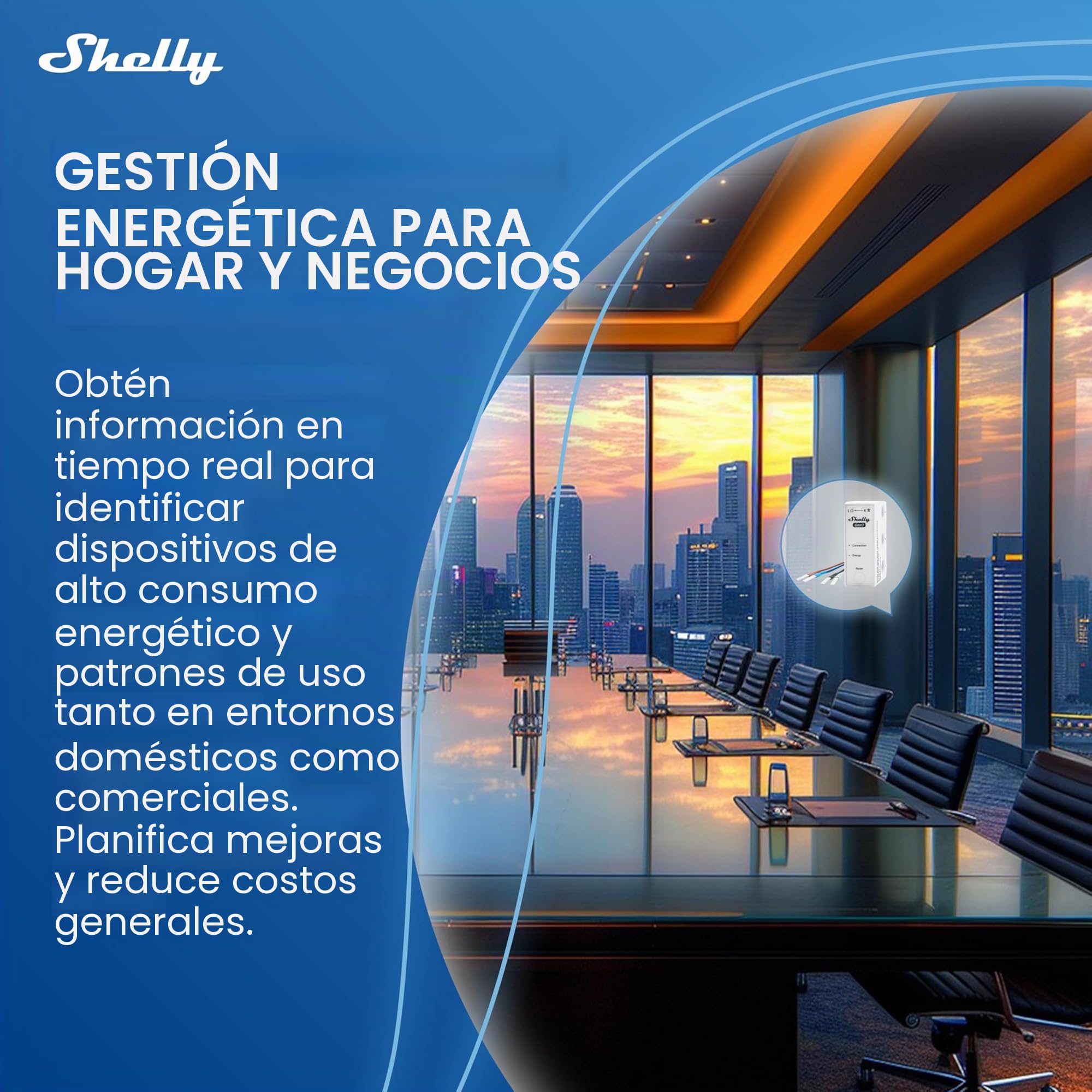Shelly 3EM-63W Gen3- Wi-Fi & Bluetooth, Supervisión de Energía, Medición de Corriente Sin Contacto, Compatible con Fotovoltaicos, Instalaciones Trifásicas o Monofásicas, Reloj en Tiempo Real, iOS