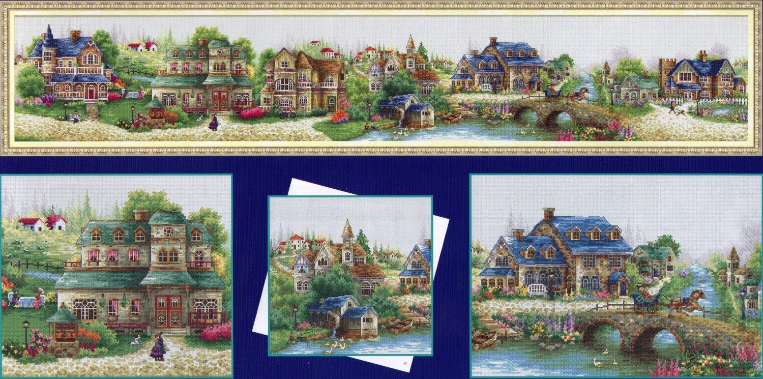 Amazon | クロスステッチ刺繍キット A GREEN VILLAGE 図柄印刷なし 