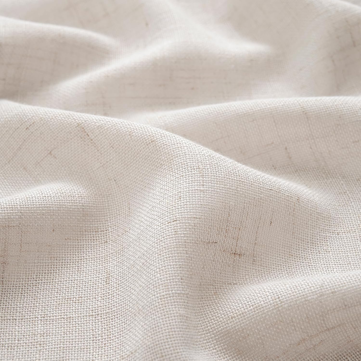 VISIONTEX Natural Pinch Pleated Window Curtain Panels, Decor Light Filtering Pinch Pleat Semi Window Drapes with Hooks Rings for Bedroom Living Room, Set of 2, 40 x 95 inch