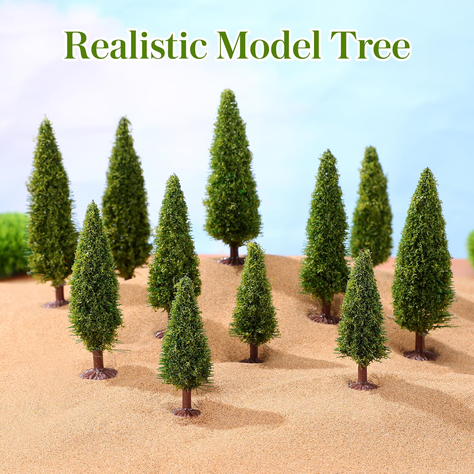 Lot de 50 arbres miniatures miniatures pour bricolage ferroviaire paysage