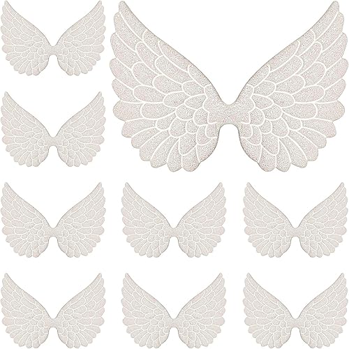 WILLBOND 30 parches de ángel para manualidades, tela estampada dorada, apliques decorativos para coser en apliques decorativos para manualidades,