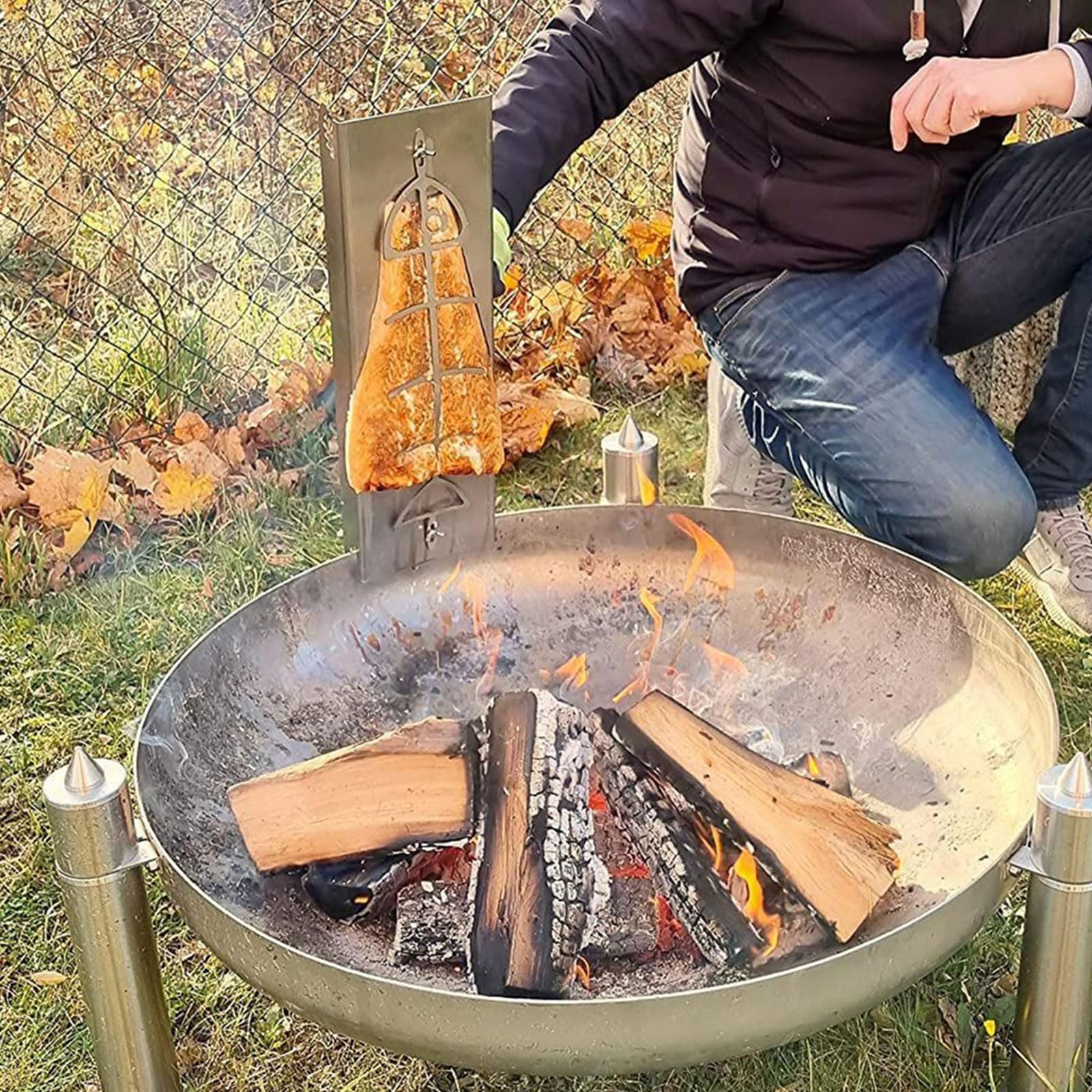 Parrilla de salmón con llama de acero inoxidable 304, accesorio de barbacoa para pescado, verduras, camping, fiesta, accesorios esenciales de acero inoxidable para barbacoa