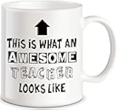 Classic Mugs Teacher Appreciation Gifts What An Awesome Teacher Looks Like for Classroom Teaching Decorations World’s Best Men Women Teachers Ever Novelty Gift Coffee Mug Tea Cup Gift From Students
