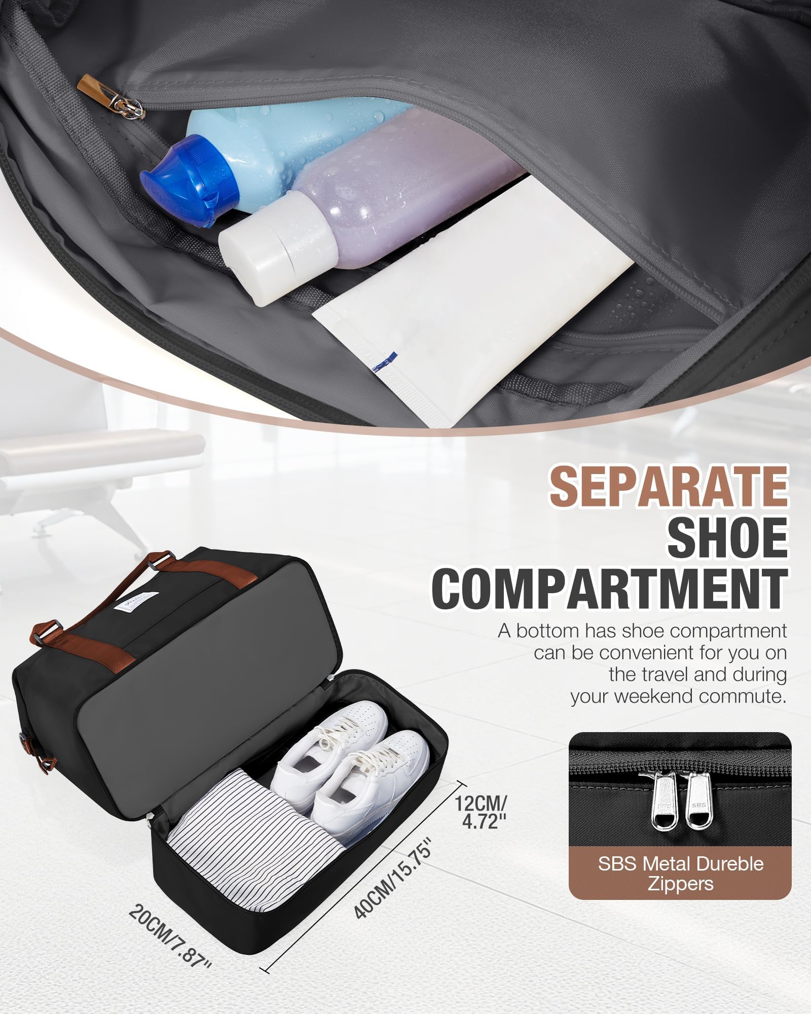 SZLX Borsone da Viaggio,Bagaglio a Mano 40x20x25 Ryanair Borsa da Viaggio con Scomparto per le Scarpe,Borsa da Cabina Ryanair 40x30x20 Borsa Sportiva Borsone da Palestra da Weekend