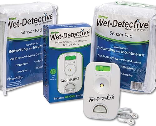 Miniatura 2 de Wet Detective Kit de enuresis para la cama, sistema de alarma para incontinencia y enuresis de la cama, incluye 2 almohadillas de sensor