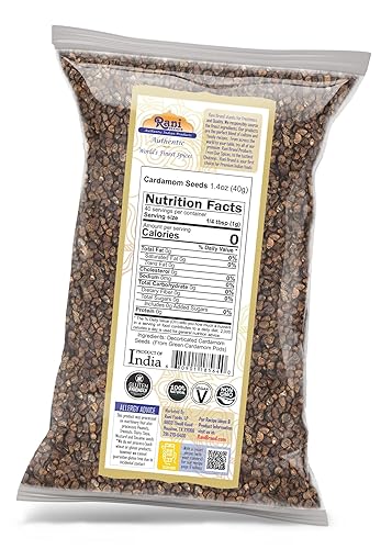 Miniatura 2 de Rani Cardamomo (Elachi) Semillas decorticadas de especias indias 1.4oz (40g)  Todo natural  Vegano  Apto para gluten  Sin OMG  Kosher  Origen indio