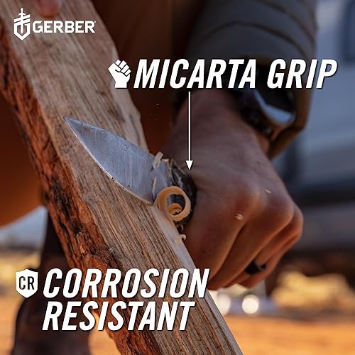Miniatura 8 de Gerber Gear Convoy - Cuchilla fija + funda, Micarta 1066481, gris