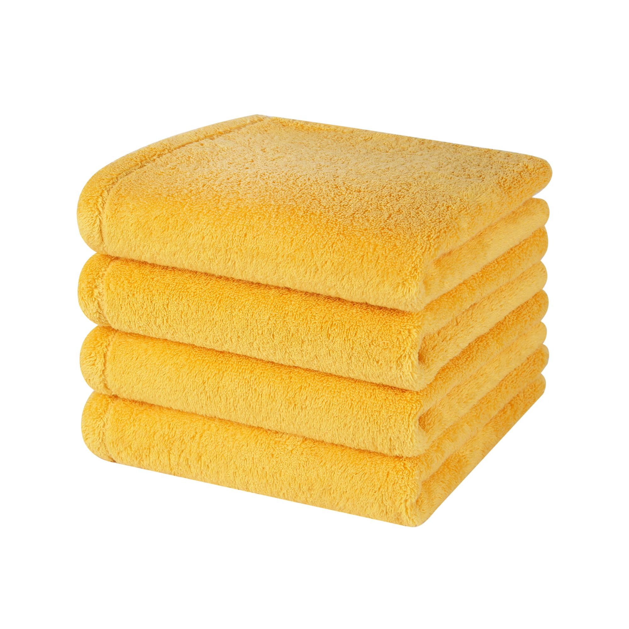 Hand Towel Set 4 Pack - 16x33 Inch Zero-Twist for Extra Softness Hollow Yarn for Lightweight Quick Dry