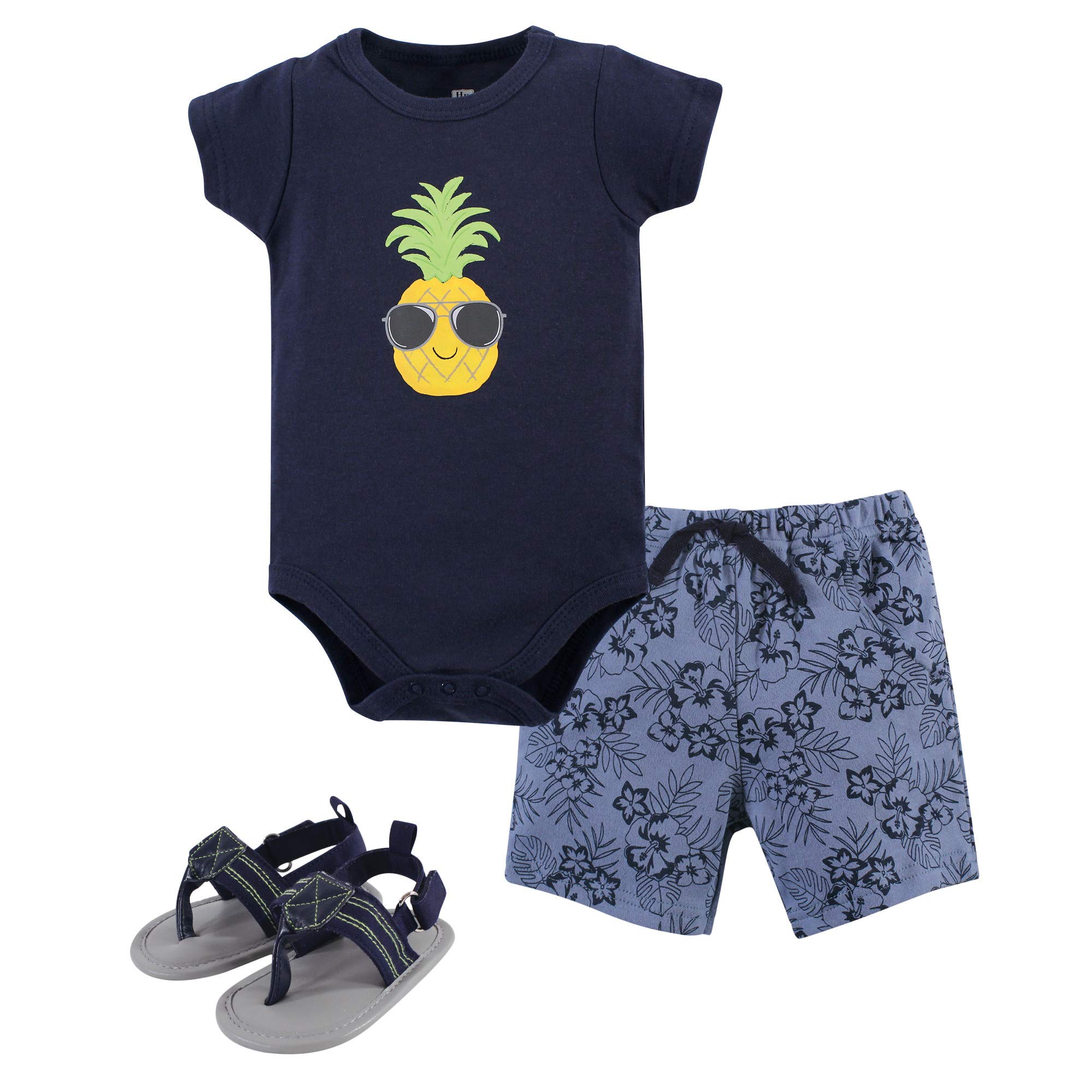 Hudson baby Unisex Baby Bodysuit, Bottoms and Shoes, Plaid Moose 3-Piece Set Conjunto de Playeras para bebs y Nios pequeos Unisex bebé
