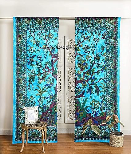 Miniatura 10 de ALOFCART Tapiz con diseño de mandala de árbol de la vida, para colgar en la pared, paneles de pared estilo indio, estilo bohemio (blanco,