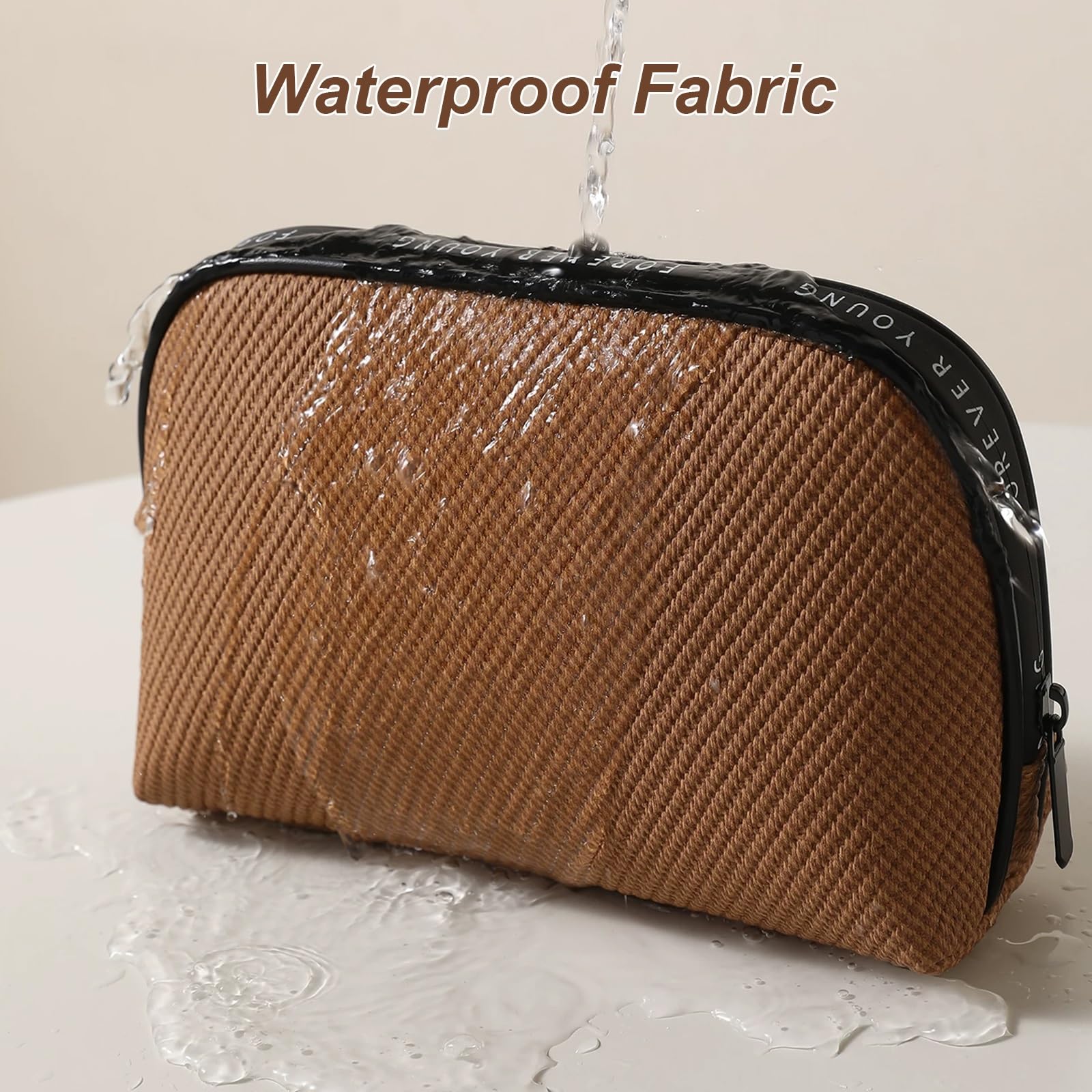 Borsa da Toilette Viaggio Donna ad Alta Capacità, Beauty Case Impermeabile con Ampia Apertura, Realizzato in Materiale PU, Dimensioni Compatte, Grande Capienza e Facile da Pulire(White)