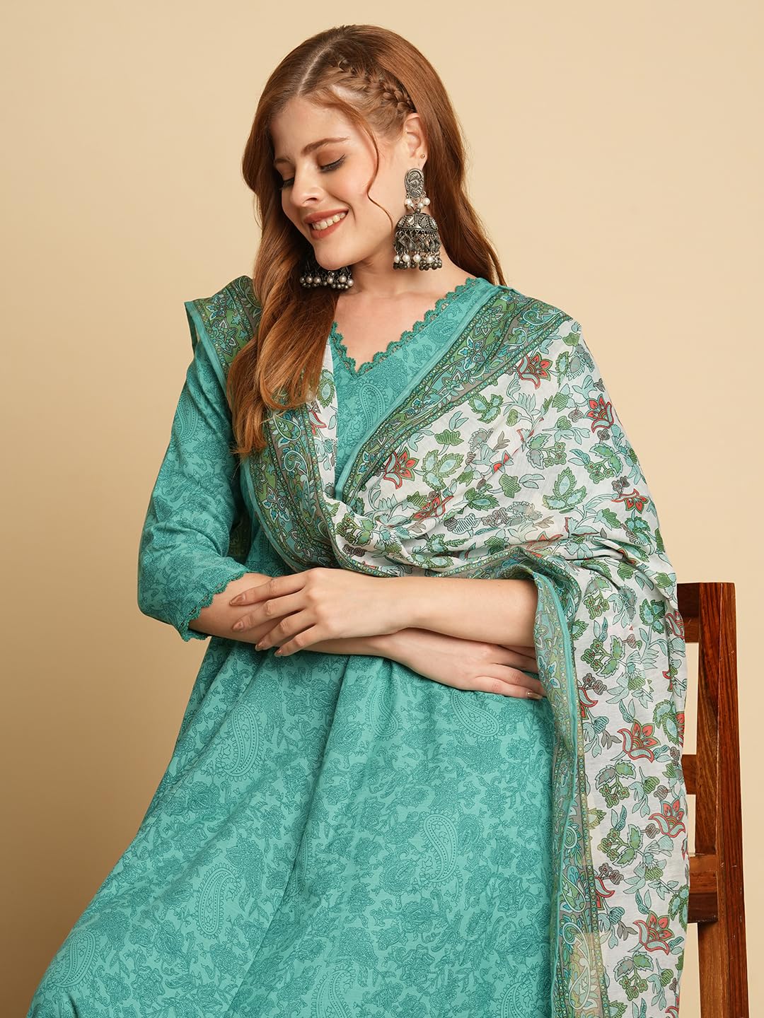 ANNI DESIGNER Kurta pour femme avec pantalon et dupatta