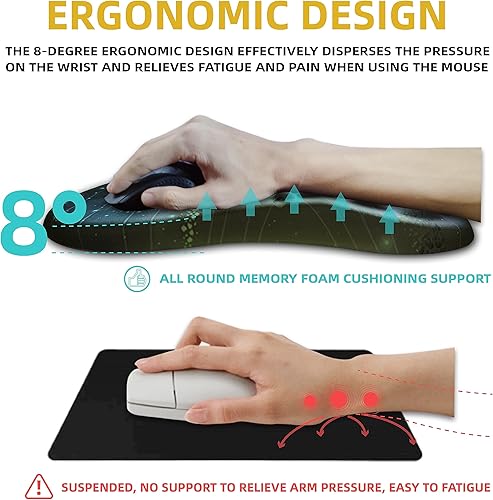 Miniatura 4 de Alfombrilla de mouse ergonómica con diseño de masaje para aliviar el dolor, almohadillas de mouse para escritorio, espuma viscoelástica