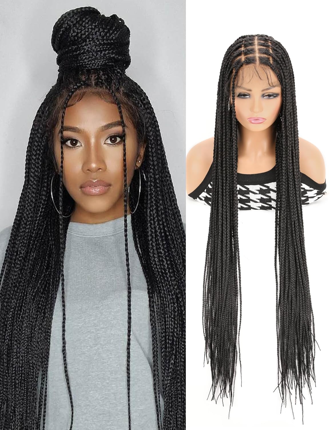 AVELLABEE 40 inches Full Lace Knotless Braided Wigs Nepal Ubuy