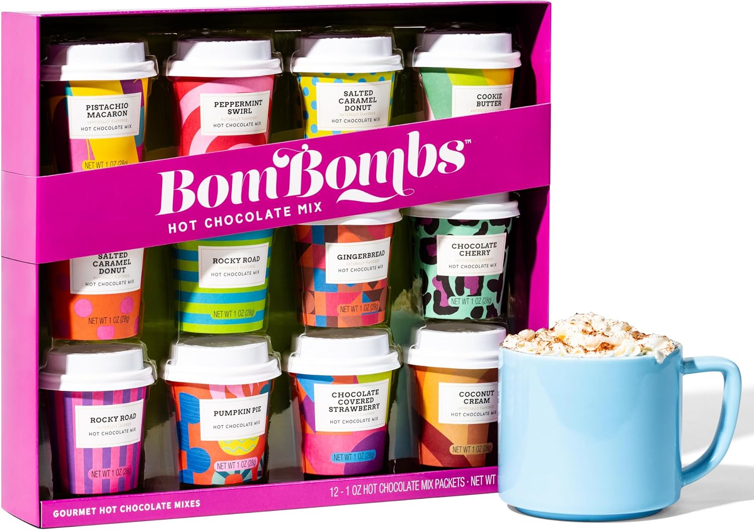 BomBombs, Hot Chocolate Mix Set with Mini Cup Paaging, Dert