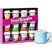 BomBombs, Hot Chocolate Mix Gift Set with Mini Cup Packaging, Dessert Flavors Include Rocky Road, Cookies Butter, Pumpkin Pie &amp; More, Set of 12