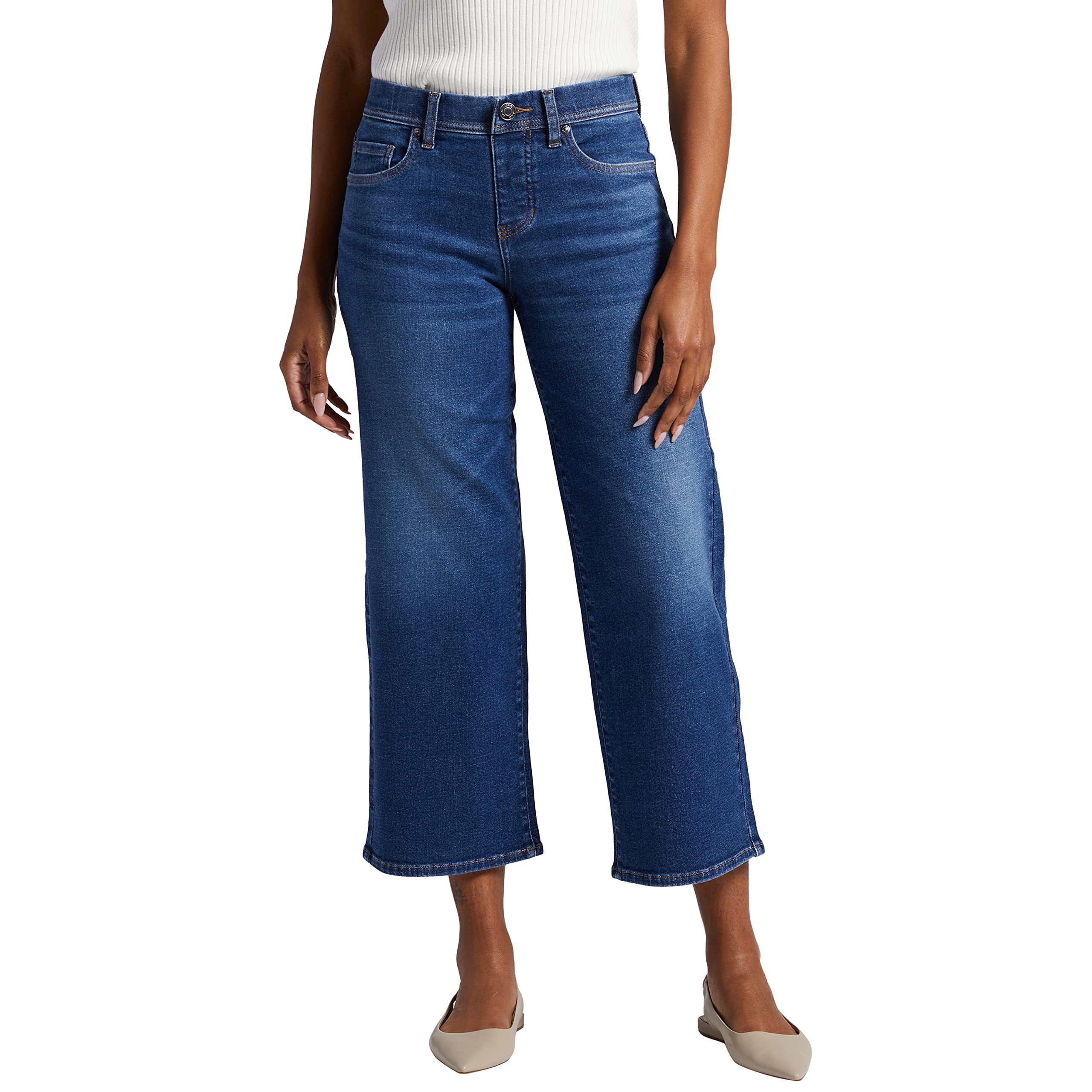 Jag Jeans womens Ava Mid Rise Wide Leg Pull-on Jeans Jeans