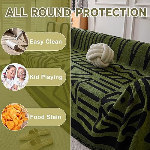 Vista 345 de VClife - Funda para sofá de 2 plazas o modular, de felpilla, antideslizante, lavable, apta para perros, protectora, caqui, 71 x 118 pulgadas 0 0