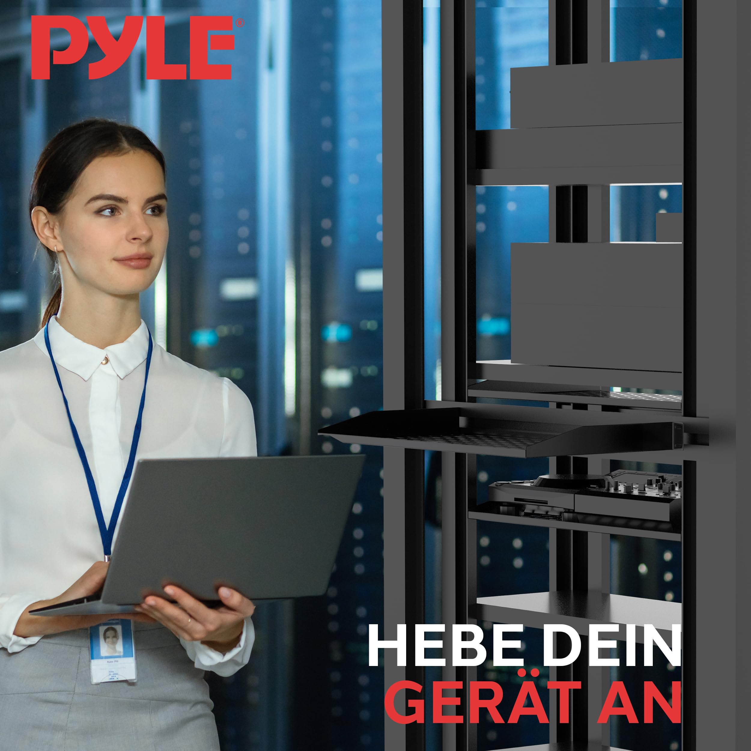 Pyle Fachboden - 10er Set 1HE Rack Shelf – Belüfteter Stahl Rackboden für Netzwerkschrank & Serverschrank – Bild 7
