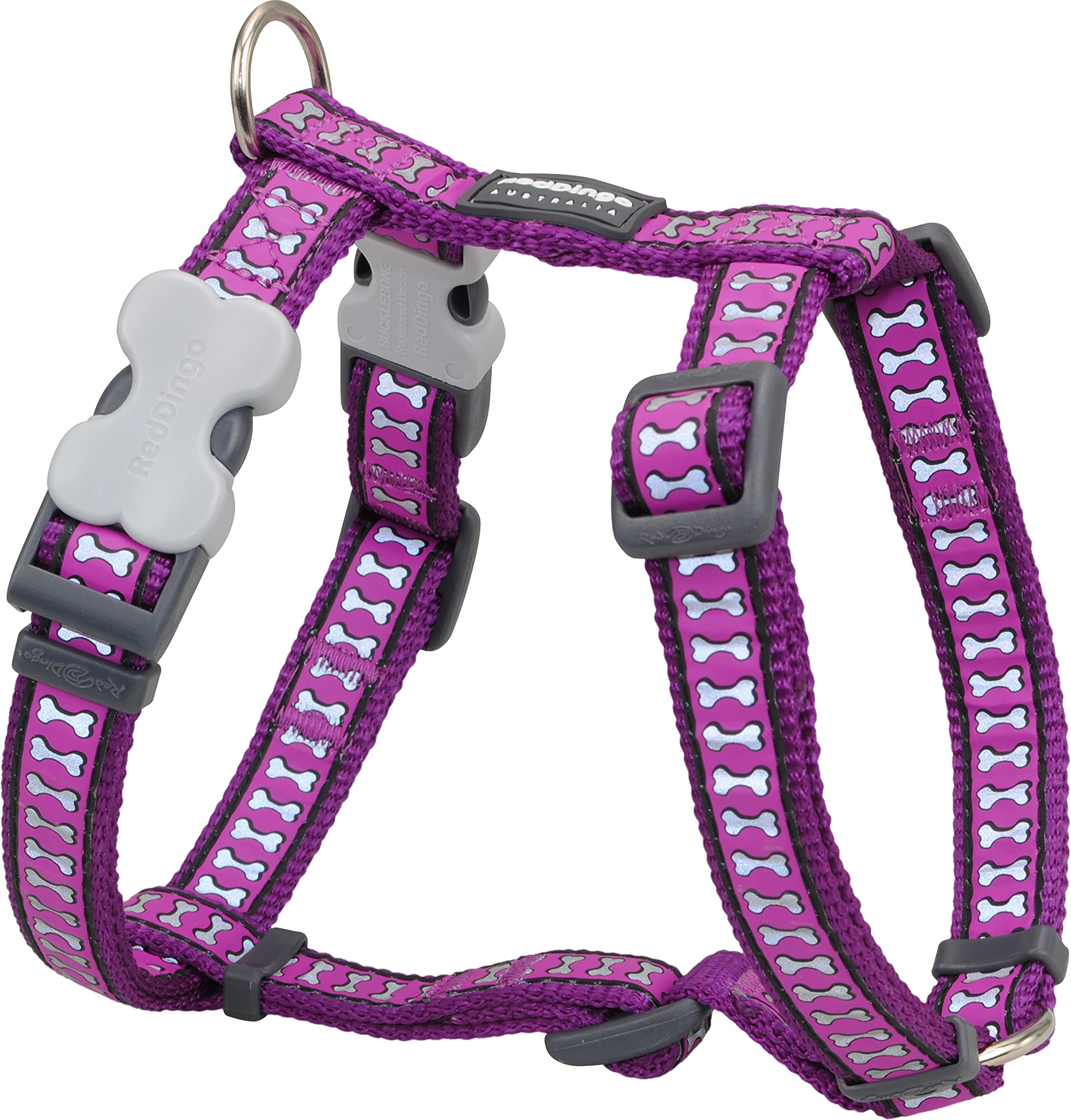 Attelage r-fl-chissant Red Dingo DH-RB-PU-LG pourpre grand chien sécurisé