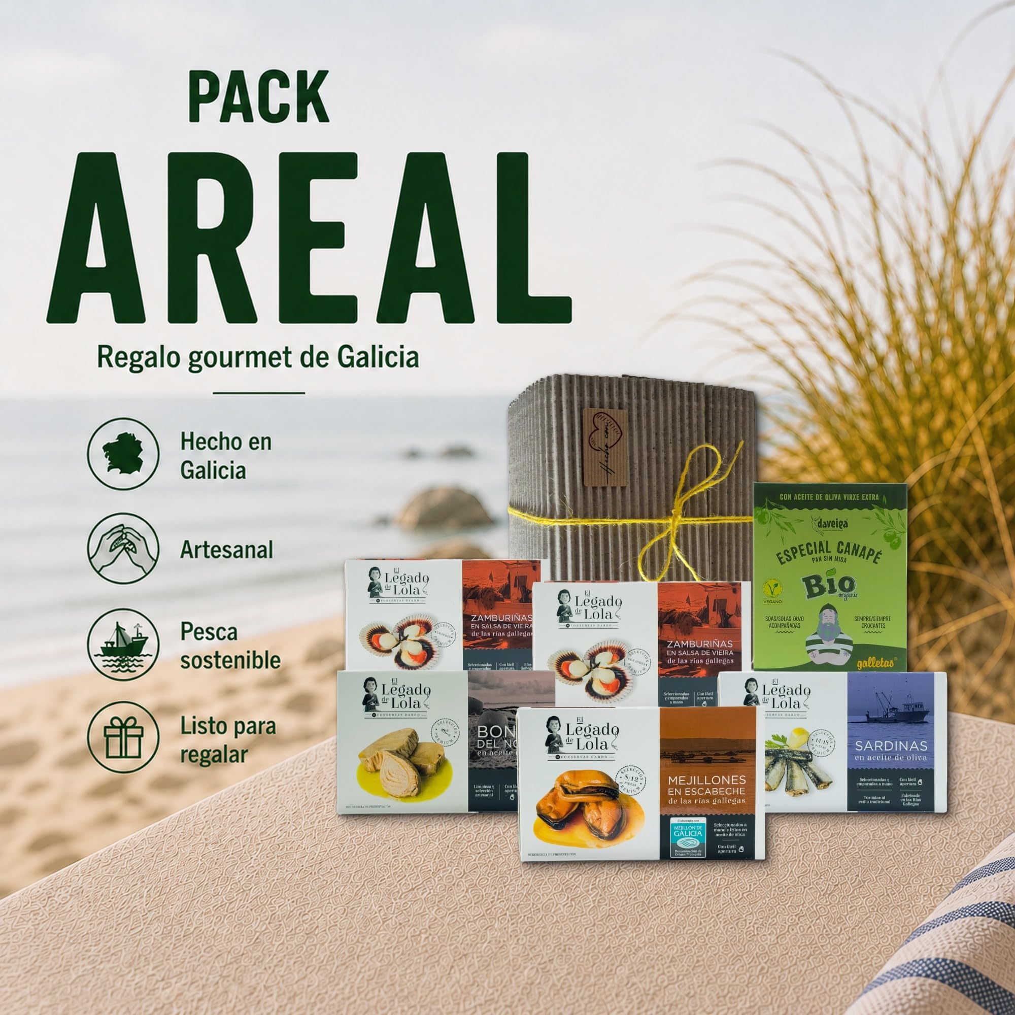 Pack Conservas para Regalar Areal de VinNatura - Lote Gourmet de Galicia
