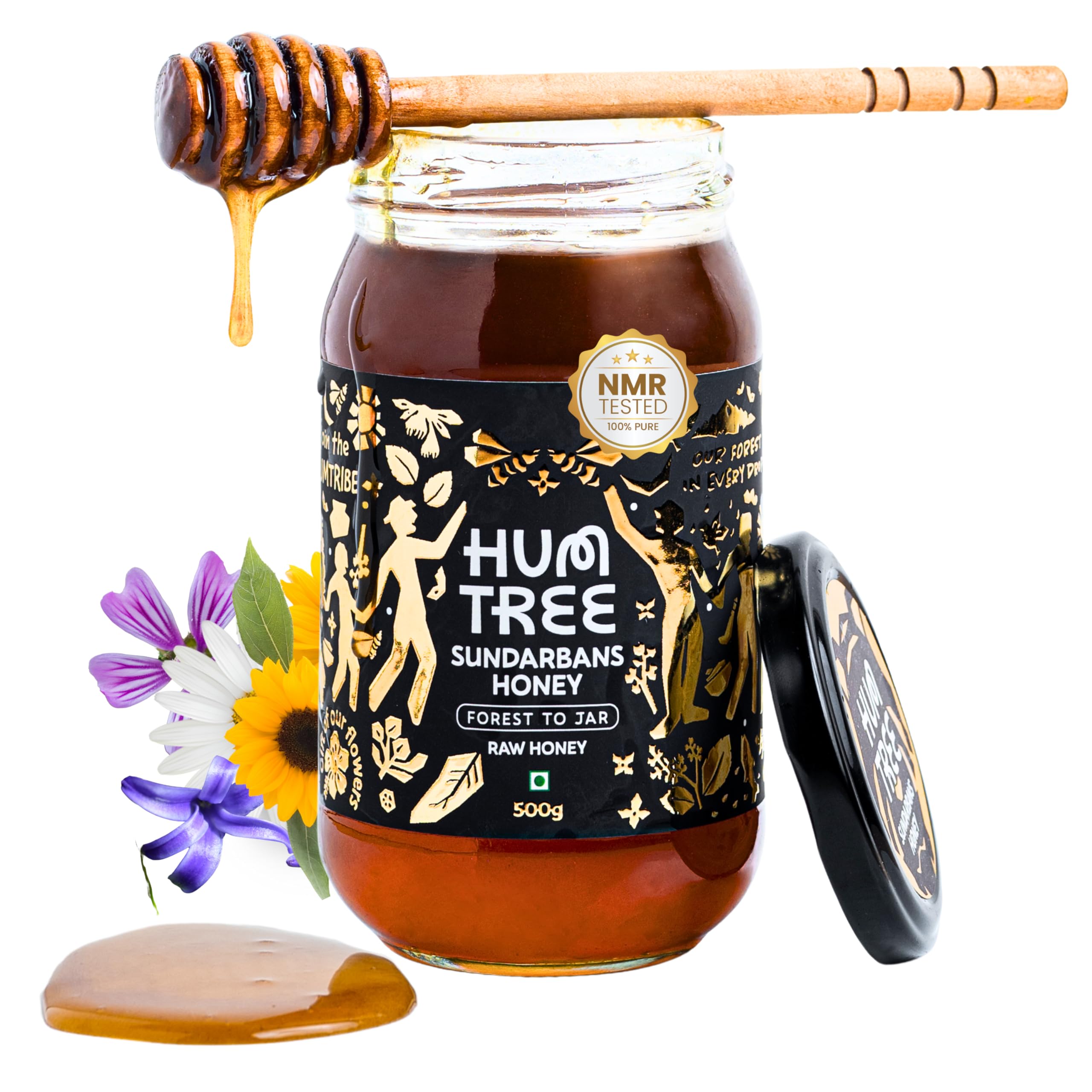 HUMTREE - Sundarbans Wild Forest Honey Raw Unprocessed, Organic - 500gms | NMR Tested Honey 100% Pure, No adulteration | Natural Nectar Multi Flora Honey | Unprocessed & Unpasteurized | Chemical Free, No Sugar Syrup | Safe for Kids, Elders | Ethical Glass Jar Packing-image-11